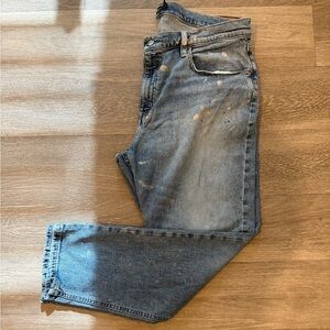 Ralph Lauren Women’s Blue Straight Jeans with Paint-Splatter Detail